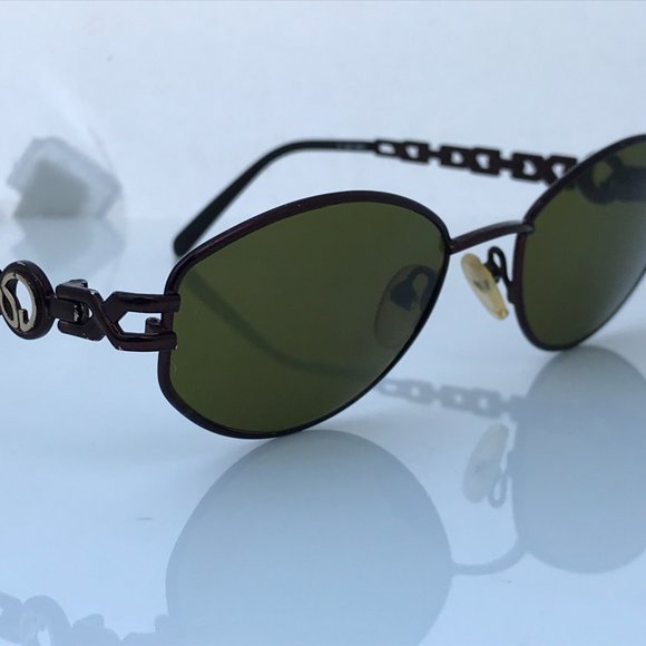 St John Sunglasses Thin Metal Bronze Gold Chain de - Picture 3 of 12